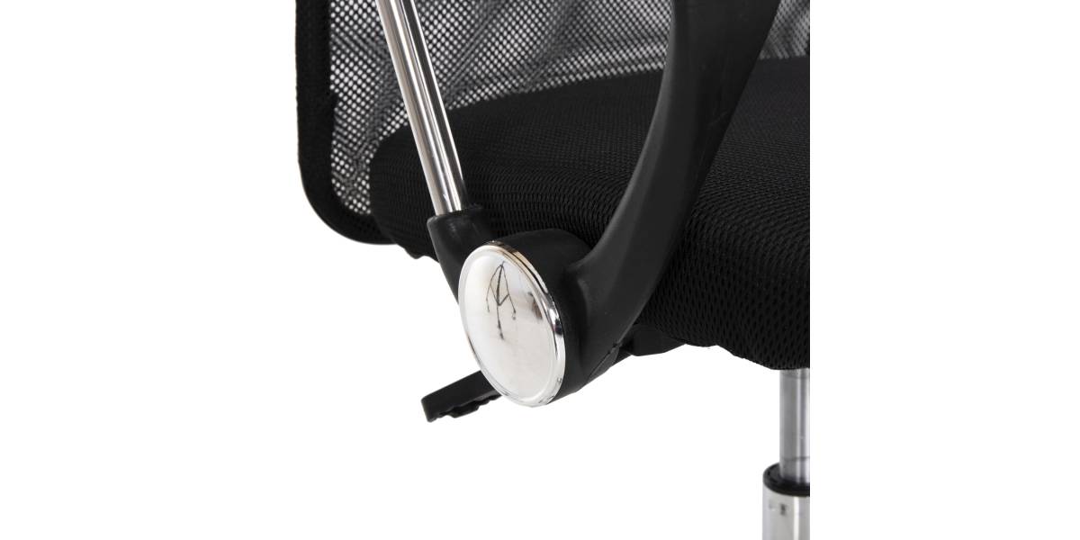 ΚΑΡΕΚΛΑ ΓΡΑΦΕΙΟΥ CABLE HM1000.31 ΜΑΥΡO MESH-ΠΟΔΙ ΧΡΩΜΙΟΥ 61x56x107-117Υεκ.