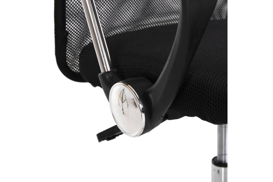 ΚΑΡΕΚΛΑ ΓΡΑΦΕΙΟΥ CABLE HM1000.31 ΜΑΥΡO MESH-ΠΟΔΙ ΧΡΩΜΙΟΥ 61x56x107-117Υεκ.
