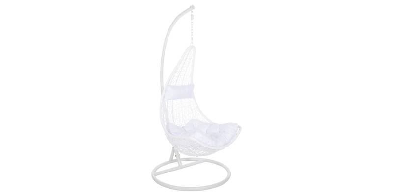 ΚΡΕΜΑΣΤΗ ΠΟΛΥΘΡΟΝΑ ΦΩΛΙΑ MILLIE HM5996.03 ΜΕΤΑΛΛΟ-ΣΥΝΘ.RATTAN ΛΕΥΚΟ Φ95x195Υεκ.