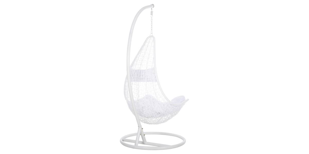 ΚΡΕΜΑΣΤΗ ΠΟΛΥΘΡΟΝΑ ΦΩΛΙΑ MILLIE HM5996.03 ΜΕΤΑΛΛΟ-ΣΥΝΘ.RATTAN ΛΕΥΚΟ Φ95x195Υεκ.