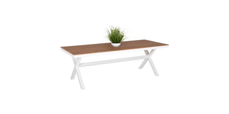 ΤΡΑΠΕΖΙ ΑΛΟΥΜΙΝΙΟΥ ΟΡΘΟΓΩΝΙΟ TAWNEE HM6039.02 ΛΕΥΚΟ-POLYWOOD ΦΥΣΙΚΟ 219,5x89,5x73Υ