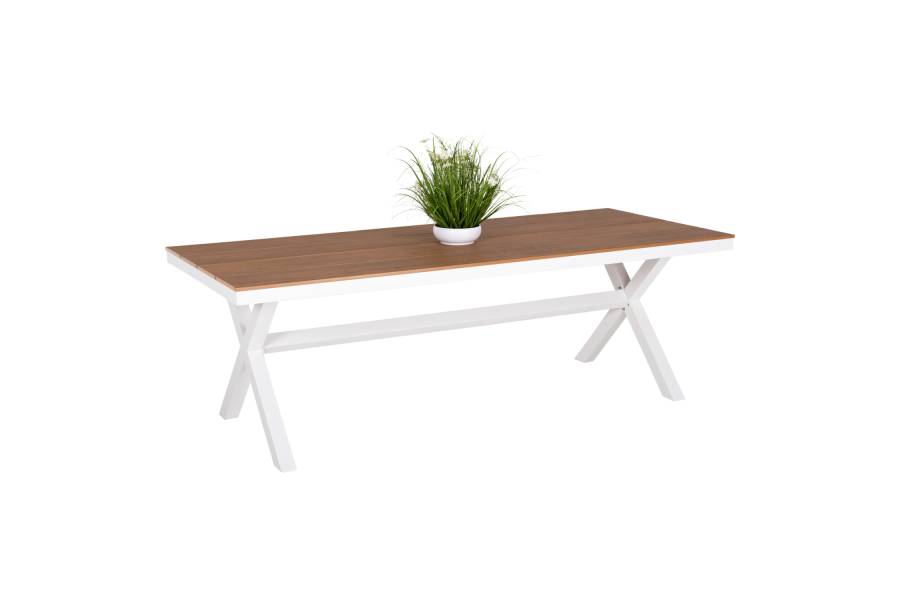 ΤΡΑΠΕΖΙ ΑΛΟΥΜΙΝΙΟΥ ΟΡΘΟΓΩΝΙΟ TAWNEE HM6039.02 ΛΕΥΚΟ-POLYWOOD ΦΥΣΙΚΟ 219,5x89,5x73Υ