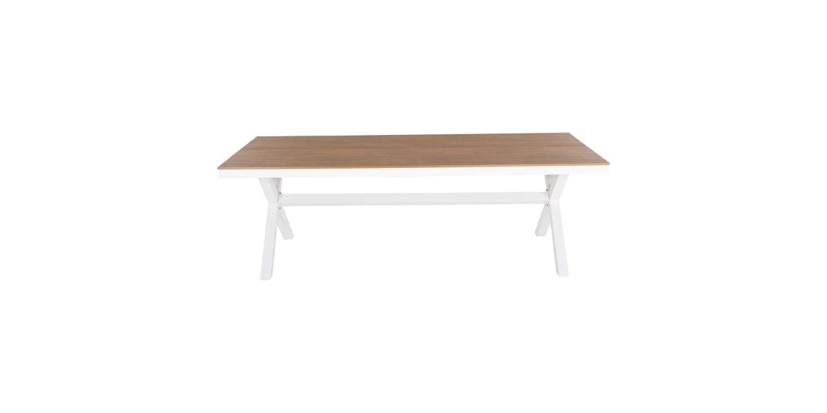 ΤΡΑΠΕΖΙ ΑΛΟΥΜΙΝΙΟΥ ΟΡΘΟΓΩΝΙΟ TAWNEE HM6039.02 ΛΕΥΚΟ-POLYWOOD ΦΥΣΙΚΟ 219,5x89,5x73Υ