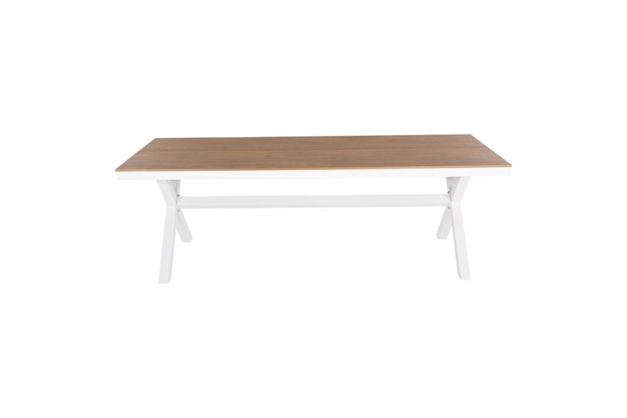 ΤΡΑΠΕΖΙ ΑΛΟΥΜΙΝΙΟΥ ΟΡΘΟΓΩΝΙΟ TAWNEE HM6039.02 ΛΕΥΚΟ-POLYWOOD ΦΥΣΙΚΟ 219,5x89,5x73Υ