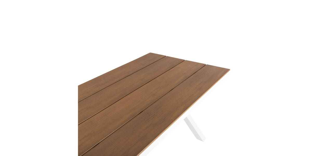 ΤΡΑΠΕΖΙ ΑΛΟΥΜΙΝΙΟΥ ΟΡΘΟΓΩΝΙΟ TAWNEE HM6039.02 ΛΕΥΚΟ-POLYWOOD ΦΥΣΙΚΟ 219,5x89,5x73Υ
