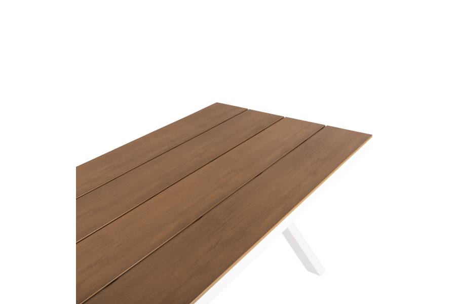 ΤΡΑΠΕΖΙ ΑΛΟΥΜΙΝΙΟΥ ΟΡΘΟΓΩΝΙΟ TAWNEE HM6039.02 ΛΕΥΚΟ-POLYWOOD ΦΥΣΙΚΟ 219,5x89,5x73Υ