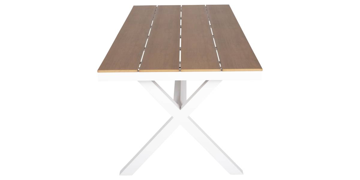 ΤΡΑΠΕΖΙ ΑΛΟΥΜΙΝΙΟΥ ΟΡΘΟΓΩΝΙΟ TAWNEE HM6039.02 ΛΕΥΚΟ-POLYWOOD ΦΥΣΙΚΟ 219,5x89,5x73Υ