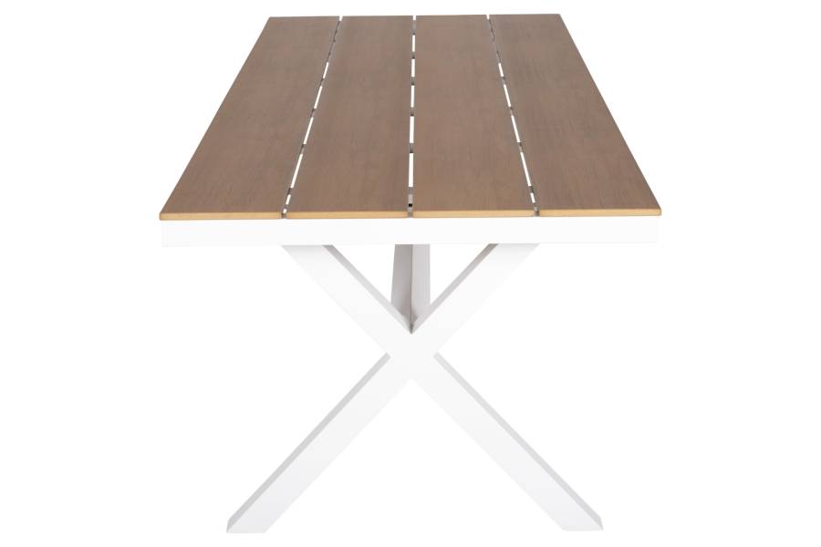 ΤΡΑΠΕΖΙ ΑΛΟΥΜΙΝΙΟΥ ΟΡΘΟΓΩΝΙΟ TAWNEE HM6039.02 ΛΕΥΚΟ-POLYWOOD ΦΥΣΙΚΟ 219,5x89,5x73Υ