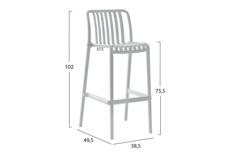 ΣΚΑΜΠΟ BAR ΠΟΛΥΠΡΟΠΥΛΕΝΙΟΥ CONVEE HM6098.01 ΛΕΥΚΟ 38,5x49,5x102Υεκ.