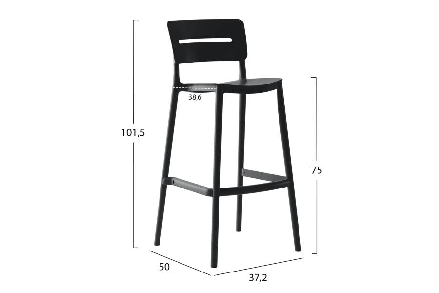 ΣΚΑΜΠΟ BAR ΠΟΛΥΠΡΟΠΥΛΕΝΙΟΥ SNOD2 HM6100.02 ΜΑΥΡΟ 37,2x50x101,5Υεκ.