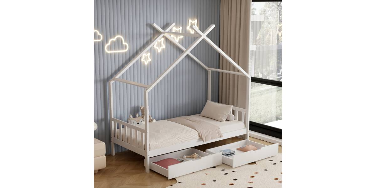 ΚΡΕΒΑΤΙ ΠΑΙΔΙΚΟ KLARICE HM680.03 τ.MONTESSORI-2 ΣΥΡΤΑΡΙΑ-ΞΥΛΟ ΠΕΥΚΟΥ ΛΕΥΚΟ-190x90εκ