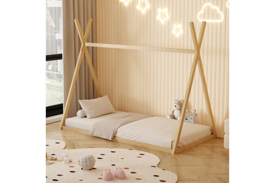 ΚΡΕΒΑΤΙ ΠΑΙΔΙΚΟ MUNK HM681.01 τ.MONTESSORI ΜΑΣΙΦ ΞΥΛΟ ΠΕΥΚΟΥ ΦΥΣΙΚΟ- 190x90εκ