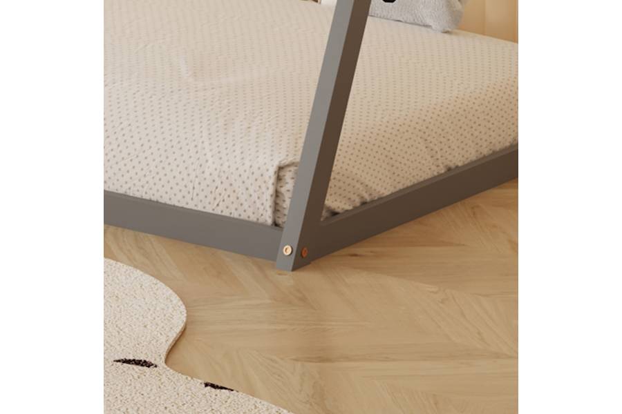 ΚΡΕΒΑΤΙ ΠΑΙΔΙΚΟ MUNK HM681.05 τ.MONTESSORI ΜΑΣΙΦ ΞΥΛΟ ΠΕΥΚΟΥ ΓΚΡΙ- 190x90εκ