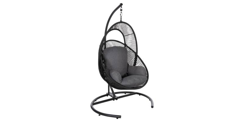 ΚΡΕΜΑΣΤΗ ΦΩΛΙΑ RULER HM6083 ΜΑΥΡΟ ΜΕΤΑΛΛΟ ΚΑΙ ΣΥΝΘ.RATTAN-ΓΚΡΙ ΜΑΞΙΛΑΡΙ 120x110x190Υ