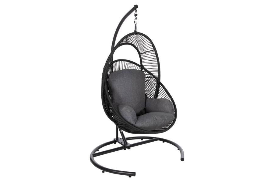 ΚΡΕΜΑΣΤΗ ΦΩΛΙΑ RULER HM6083 ΜΑΥΡΟ ΜΕΤΑΛΛΟ ΚΑΙ ΣΥΝΘ.RATTAN-ΓΚΡΙ ΜΑΞΙΛΑΡΙ 120x110x190Υ