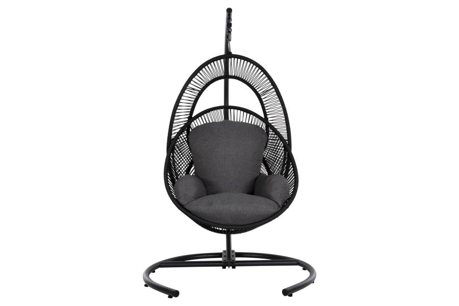 ΚΡΕΜΑΣΤΗ ΦΩΛΙΑ RULER HM6083 ΜΑΥΡΟ ΜΕΤΑΛΛΟ ΚΑΙ ΣΥΝΘ.RATTAN-ΓΚΡΙ ΜΑΞΙΛΑΡΙ 120x110x190Υ