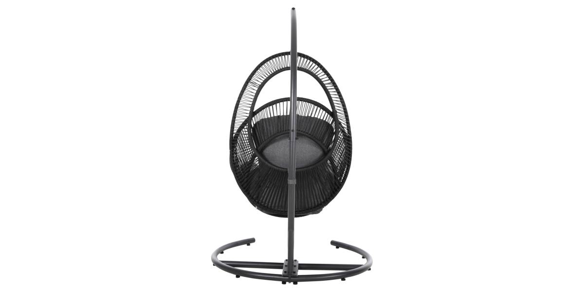 ΚΡΕΜΑΣΤΗ ΦΩΛΙΑ RULER HM6083 ΜΑΥΡΟ ΜΕΤΑΛΛΟ ΚΑΙ ΣΥΝΘ.RATTAN-ΓΚΡΙ ΜΑΞΙΛΑΡΙ 120x110x190Υ