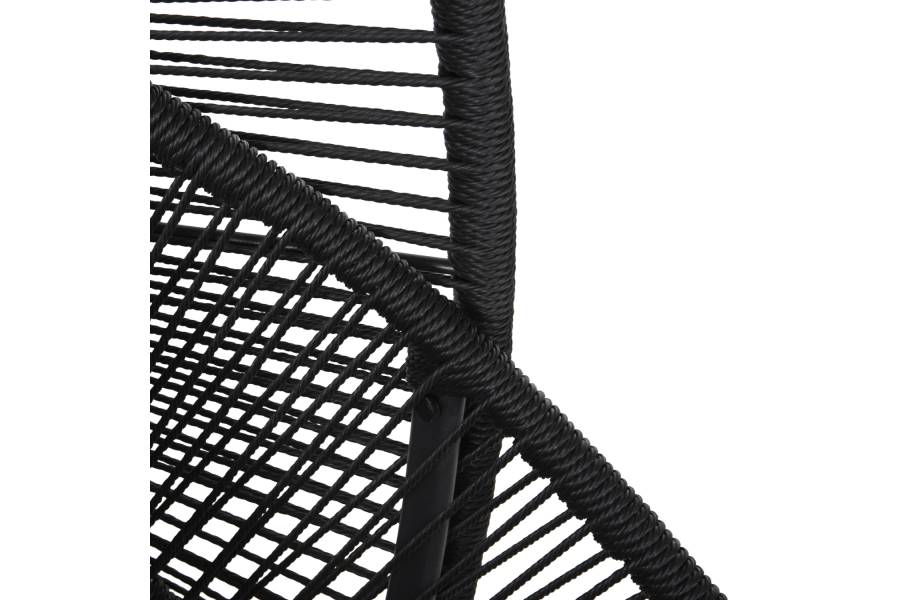 ΚΡΕΜΑΣΤΗ ΦΩΛΙΑ RULER HM6083 ΜΑΥΡΟ ΜΕΤΑΛΛΟ ΚΑΙ ΣΥΝΘ.RATTAN-ΓΚΡΙ ΜΑΞΙΛΑΡΙ 120x110x190Υ