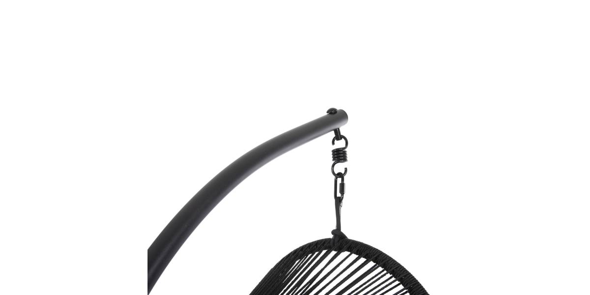 ΚΡΕΜΑΣΤΗ ΦΩΛΙΑ RULER HM6083 ΜΑΥΡΟ ΜΕΤΑΛΛΟ ΚΑΙ ΣΥΝΘ.RATTAN-ΓΚΡΙ ΜΑΞΙΛΑΡΙ 120x110x190Υ