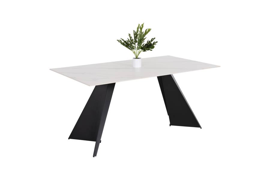 ΤΡΑΠΕΖΙ ΤΡΑΠΕΖΑΡΙΑΣ POSE HM9851.01 ΜΑΥΡΑ ΜΕΤΑΛ.ΠΟΔΙΑ-ΛΕΥΚΟ ΚΕΡΑΜΙΚΟ TOP 160x90x76Υεκ