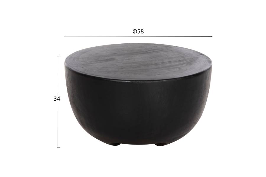 ΤΡΑΠΕΖΙ ΒΟΗΘΗΤΙΚΟ POMPU HM9794.02 ΜΑΥΡΟ ΜΑΣΙΦ ΞΥΛΟ SUAR Φ58x34Υεκ.
