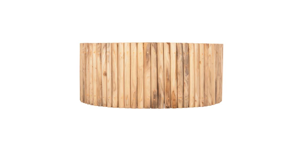 ΤΡΑΠΕΖΙ ΣΑΛΟΝΙΟΥ ΣΤΡΟΓΓΥΛΟ COOTER HM9862 ΚΛΑΔΙΑ TEAK-ΦΥΣΙΚΟ Φ100x40Υεκ.