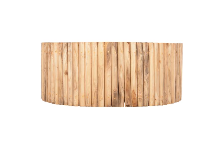 ΤΡΑΠΕΖΙ ΣΑΛΟΝΙΟΥ ΣΤΡΟΓΓΥΛΟ COOTER HM9862 ΚΛΑΔΙΑ TEAK-ΦΥΣΙΚΟ Φ100x40Υεκ.