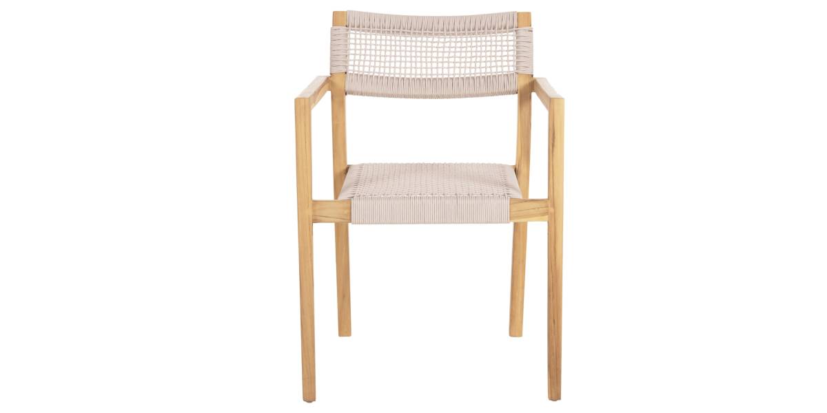 ΠΟΛΥΘΡΟΝΑ CHARLOTTE HM9637.07 ΞΥΛΟ TEAK ΦΥΣΙΚΟ & ΜΠΕΖ ΣΧΟΙΝΙ 58x61x81Yεκ.