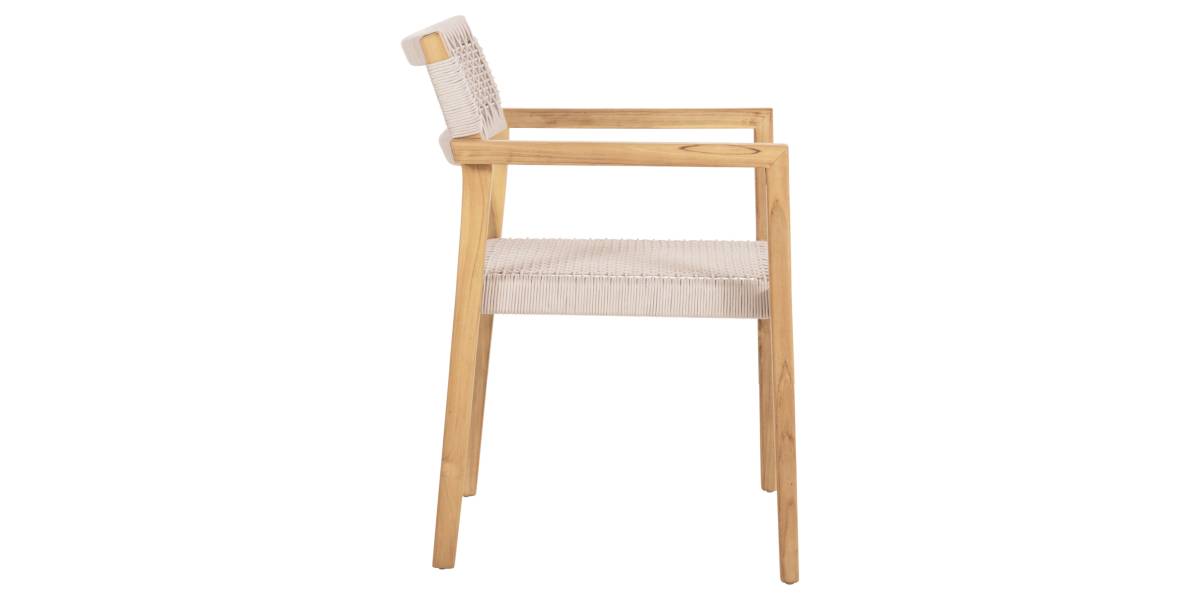 ΠΟΛΥΘΡΟΝΑ CHARLOTTE HM9637.07 ΞΥΛΟ TEAK ΦΥΣΙΚΟ & ΜΠΕΖ ΣΧΟΙΝΙ 58x61x81Yεκ.