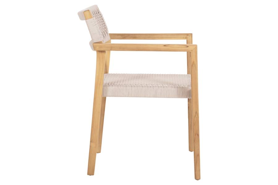 ΠΟΛΥΘΡΟΝΑ CHARLOTTE HM9637.07 ΞΥΛΟ TEAK ΦΥΣΙΚΟ & ΜΠΕΖ ΣΧΟΙΝΙ 58x61x81Yεκ.