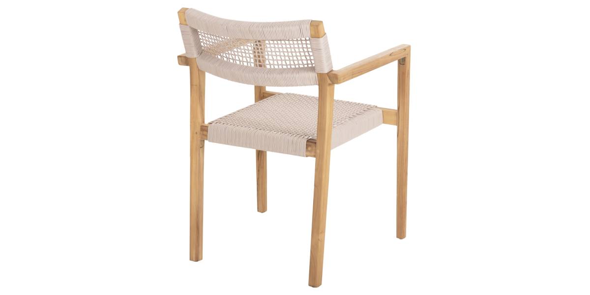 ΠΟΛΥΘΡΟΝΑ CHARLOTTE HM9637.07 ΞΥΛΟ TEAK ΦΥΣΙΚΟ & ΜΠΕΖ ΣΧΟΙΝΙ 58x61x81Yεκ.