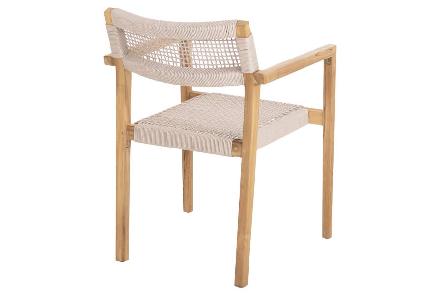 ΠΟΛΥΘΡΟΝΑ CHARLOTTE HM9637.07 ΞΥΛΟ TEAK ΦΥΣΙΚΟ & ΜΠΕΖ ΣΧΟΙΝΙ 58x61x81Yεκ.