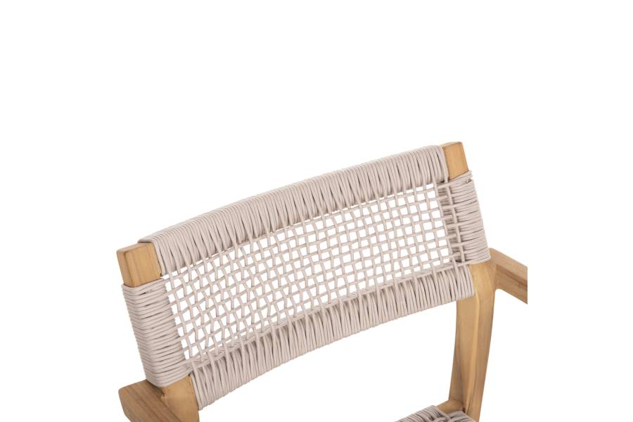 ΠΟΛΥΘΡΟΝΑ CHARLOTTE HM9637.07 ΞΥΛΟ TEAK ΦΥΣΙΚΟ & ΜΠΕΖ ΣΧΟΙΝΙ 58x61x81Yεκ.