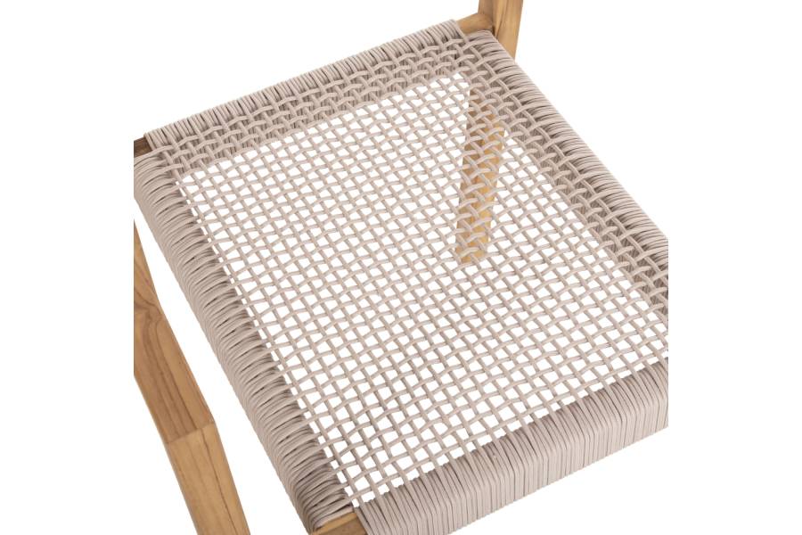 ΠΟΛΥΘΡΟΝΑ CHARLOTTE HM9637.07 ΞΥΛΟ TEAK ΦΥΣΙΚΟ & ΜΠΕΖ ΣΧΟΙΝΙ 58x61x81Yεκ.