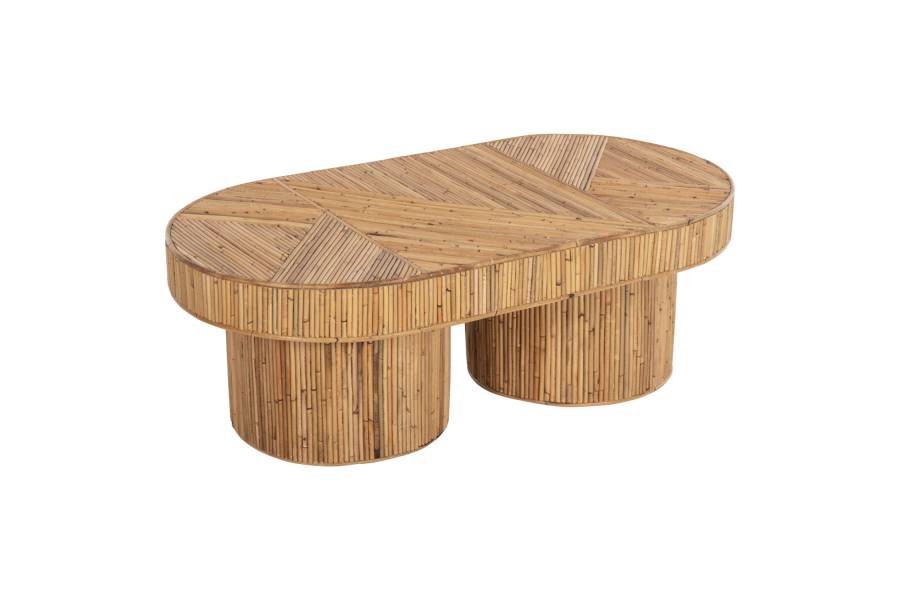 ΤΡΑΠΕΖΙ ΣΑΛΟΝΙΟΥ GATSBY ΟΒΑΛ TOP HM9870 RATTAN ΧΡΩΜΑ ΦΥΣΙΚΟ 110x59x39Υεκ.