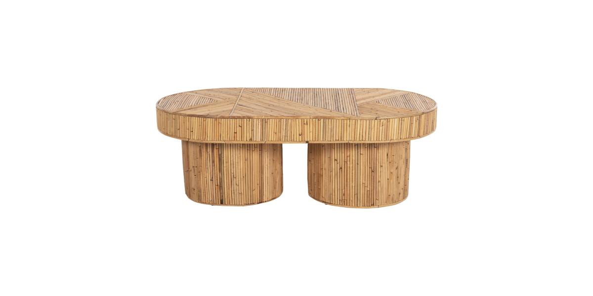 ΤΡΑΠΕΖΙ ΣΑΛΟΝΙΟΥ GATSBY ΟΒΑΛ TOP HM9870 RATTAN ΧΡΩΜΑ ΦΥΣΙΚΟ 110x59x39Υεκ.