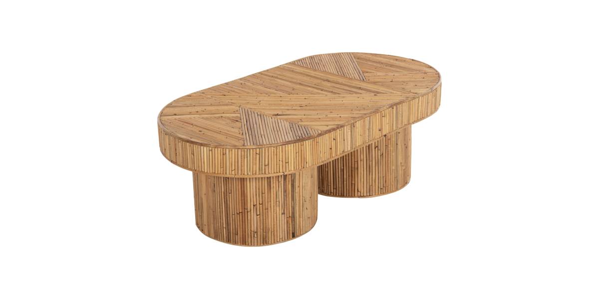 ΤΡΑΠΕΖΙ ΣΑΛΟΝΙΟΥ GATSBY ΟΒΑΛ TOP HM9870 RATTAN ΧΡΩΜΑ ΦΥΣΙΚΟ 110x59x39Υεκ.