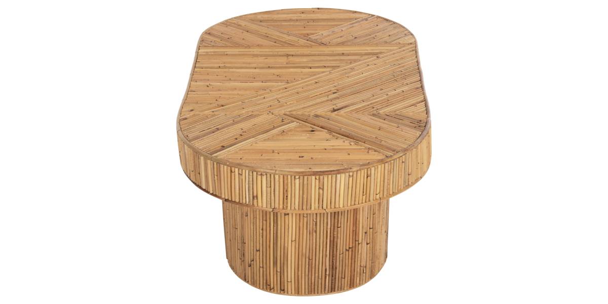 ΤΡΑΠΕΖΙ ΣΑΛΟΝΙΟΥ GATSBY ΟΒΑΛ TOP HM9870 RATTAN ΧΡΩΜΑ ΦΥΣΙΚΟ 110x59x39Υεκ.
