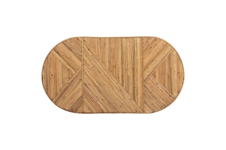 ΤΡΑΠΕΖΙ ΣΑΛΟΝΙΟΥ GATSBY ΟΒΑΛ TOP HM9870 RATTAN ΧΡΩΜΑ ΦΥΣΙΚΟ 110x59x39Υεκ.