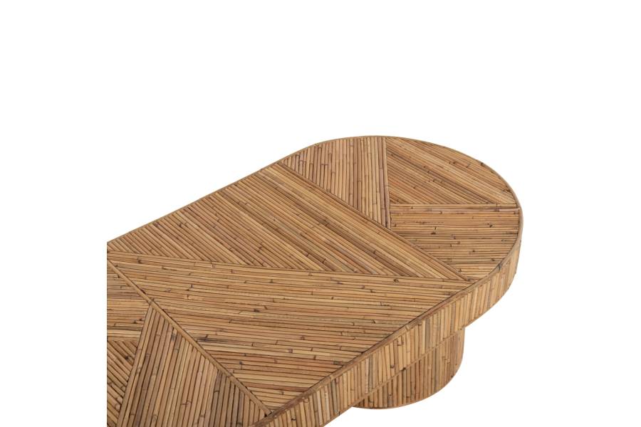 ΤΡΑΠΕΖΙ ΣΑΛΟΝΙΟΥ GATSBY ΟΒΑΛ TOP HM9870 RATTAN ΧΡΩΜΑ ΦΥΣΙΚΟ 110x59x39Υεκ.