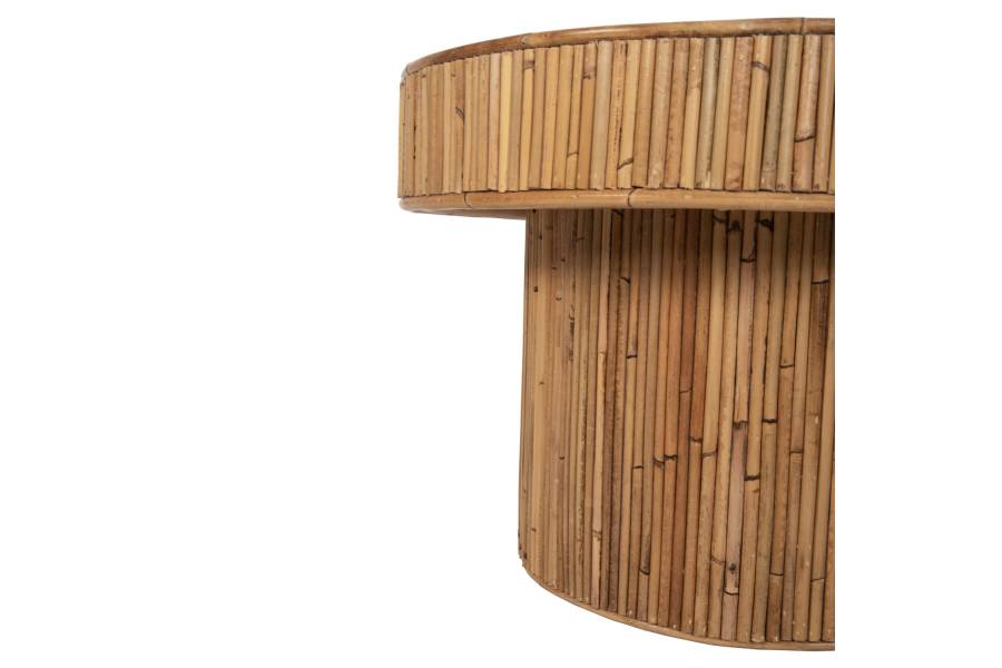 ΤΡΑΠΕΖΙ ΣΑΛΟΝΙΟΥ GATSBY ΟΒΑΛ TOP HM9870 RATTAN ΧΡΩΜΑ ΦΥΣΙΚΟ 110x59x39Υεκ.
