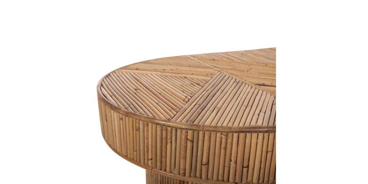 ΤΡΑΠΕΖΙ ΣΑΛΟΝΙΟΥ GATSBY ΟΒΑΛ TOP HM9870 RATTAN ΧΡΩΜΑ ΦΥΣΙΚΟ 110x59x39Υεκ.