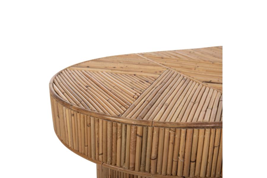 ΤΡΑΠΕΖΙ ΣΑΛΟΝΙΟΥ GATSBY ΟΒΑΛ TOP HM9870 RATTAN ΧΡΩΜΑ ΦΥΣΙΚΟ 110x59x39Υεκ.