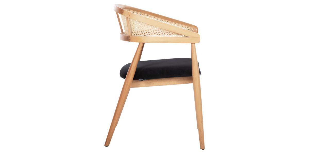 ΠΟΛΥΘΡΟΝΑ KOMODUS HM18012.02 ΞΥΛΟ ΟΞΙΑΣ-RATTAN-ΥΦΑΣΜΑ ΣΕ ΜΑΥΡΟ 55x49x80Υεκ.
