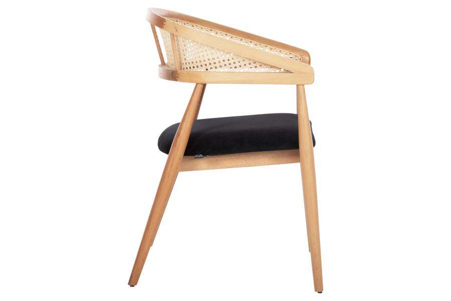 ΠΟΛΥΘΡΟΝΑ KOMODUS HM18012.02 ΞΥΛΟ ΟΞΙΑΣ-RATTAN-ΥΦΑΣΜΑ ΣΕ ΜΑΥΡΟ 55x49x80Υεκ.