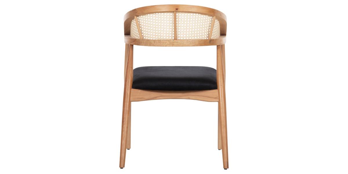 ΠΟΛΥΘΡΟΝΑ KOMODUS HM18012.02 ΞΥΛΟ ΟΞΙΑΣ-RATTAN-ΥΦΑΣΜΑ ΣΕ ΜΑΥΡΟ 55x49x80Υεκ.