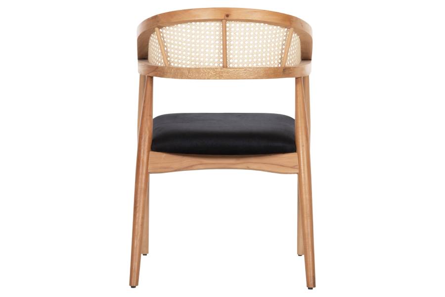ΠΟΛΥΘΡΟΝΑ KOMODUS HM18012.02 ΞΥΛΟ ΟΞΙΑΣ-RATTAN-ΥΦΑΣΜΑ ΣΕ ΜΑΥΡΟ 55x49x80Υεκ.