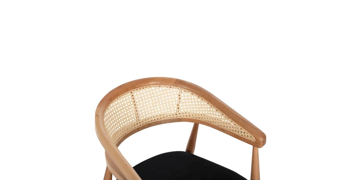 ΠΟΛΥΘΡΟΝΑ KOMODUS HM18012.02 ΞΥΛΟ ΟΞΙΑΣ-RATTAN-ΥΦΑΣΜΑ ΣΕ ΜΑΥΡΟ 55x49x80Υεκ.