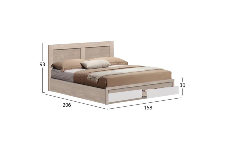 ΚΡΕΒΑΤΙ CAPRI HM312.16 ΜΕ 2 ΣΥΡΤΑΡΙΑ SONAMA ΛΕΥΚΟ ΓΙΑ ΣΤΡΩΜΑ 150x200 εκ.