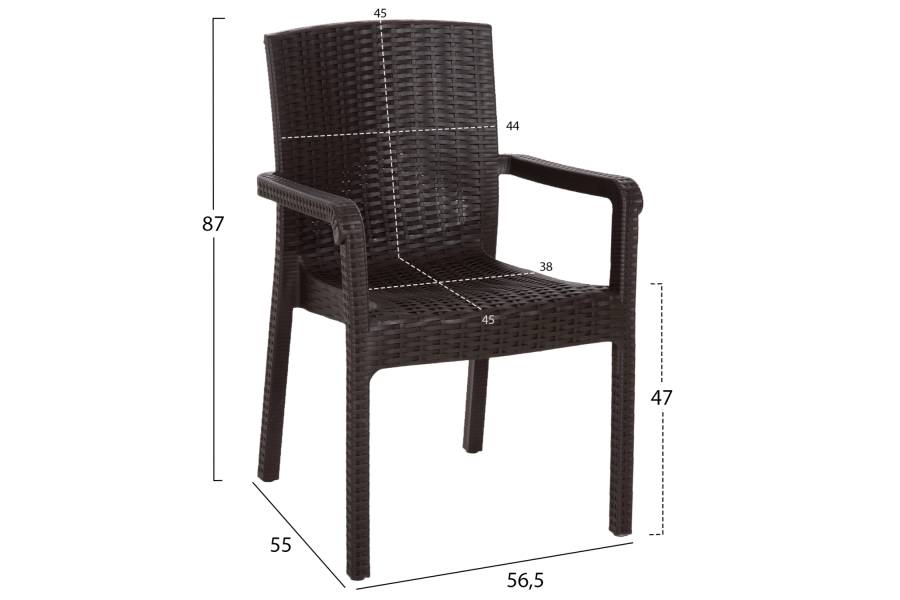 ΠΟΛΥΘΡΟΝΑ ΠΟΛΥΠΡΟΠΥΛΕΝΙΟΥ VECTOR HM6148.06 ΚΑΦΕ ΧΡΩΜΑ 56,5x55x87Υεκ.